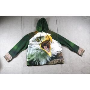 R13 Hoodie Mens XXL Eagle Oversized Graphic Animal Print Cotton Sweatshirt 2018